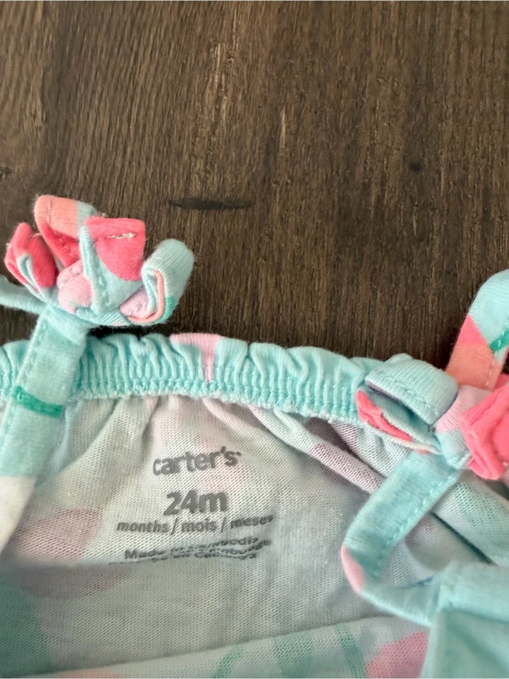 Carter's Pink and Aqua Floral Romper